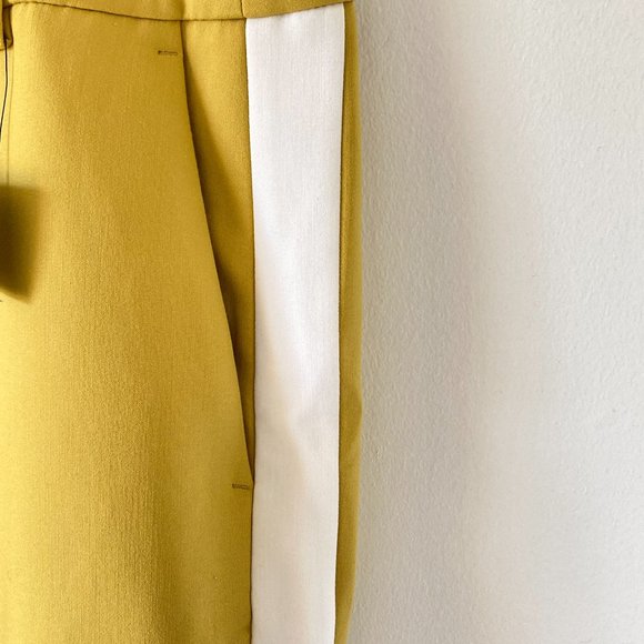 BNWT M&S Women's Mustard Yellow White Side Panels Slim Fit Trousers Size 16 - Picture 13 of 16